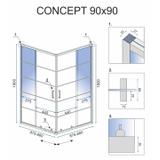 Rea Concept Black 90x90 douchewand