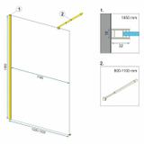 Shower screen Rea Aero Gold N 120 Walk In + EVO