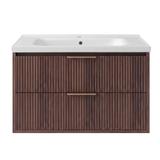 Szafka łazienkowa z umywalką Rea Sherry 80cm Brown Walnut