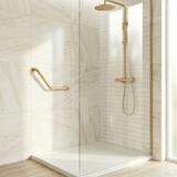 Angewinkelte Badezimmer-Haltestange BRUSH GOLD