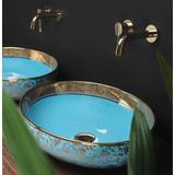 Aufsatzwaschbecken Margot gold/light blue