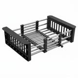 Telescopic sink dish drying rack REA P14487 Black