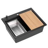 Granitspülbecken KURT 110 WORKSTATION Black