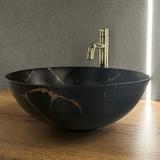 Aufsatzwaschbecken Rea Nadia Black Marble Brush