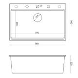 Pia de granito branco MARC 110 WORKSTATION