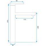 Waschbeckenarmatur Rea Pixel Chrome High