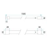 Stabilisierungsstange für Duschwand 150 cm Rea Black