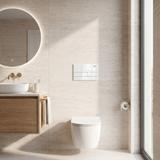 Inbyggnadsram Set för WC Slim 024N med T White Glass Spolknapp