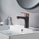 Maišytuvas vonios kambario REA MILD Black Rose-Gold Low