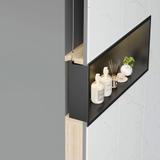 WANDEINBAU-BADEZIMMERREGAL LED 30x45 black