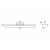 LAMPA KINKIET ŁAZIENKOWY LED NAD LUSTRO 9W 70CM APP363-1W