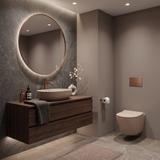 Set: Wandhängendes WC + Aufsatzwaschbecken Rea Duo Caffe Latte Matt