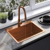 Stahlspüle mit 3-teiligem Zubehörset REA Liam Brush Copper