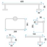 Badezimmer-Accessoire-Set GRID Brush Nickel 4-teilig