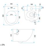 wandhängendes WC REA Carlo Lux Rimless mit Bidetfunktion