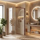 Duschkabine Rea Bruno 90x90 Brush Copper
