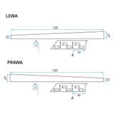 Наклонная планка для душевого поддона 120cm Black