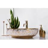 Aufsatzwaschbecken Rea Margot White/Gold
