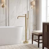 Fristående badkarsblandare Rea Lungo Diamond Brush Gold