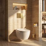 Gestell Unterputz-Set Slim 024N für WC-Becken mit HD-Drücker Gold