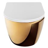 Függesztett WC-csésze rea Carlo Flat Mini Gold/White