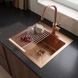 Diskbänk i stål med tillbehörsset 3 delar REA Leo 40 Brush Copper