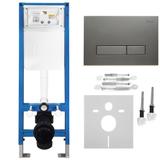 Montagerahmen Unterputz-Set Slim 024N für WC-Becken mit Drucktaste HD Tytan