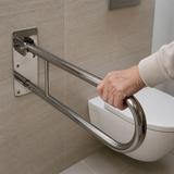 Folding bathroom grab bar Chrome