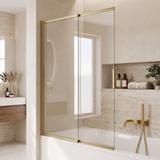 Badewannen-Duschwand Schiebetür REA Dario Brush Gold 80