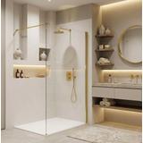 Duschwand Rea Flexi Transparent / Gold 140