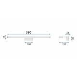 VANNAS ISTABAS SIENAS LAMPA LED VIRS SPOGUĻA 12W 58CM APP369-1W HROMS