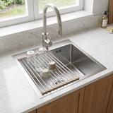 Stahlspüle mit 3-teiligem Zubehörset REA Leo 50 Brush Nickel