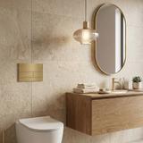 Gestell Unterputz-Set Slim 024N für WC-Becken mit T-Taste Gold Gebürstet