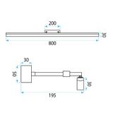 Bad LED-Wandleuchte APP1880-1W 80cm BLACK