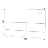 Concealed WC Frame Set Slim 024N with T White Glass Button