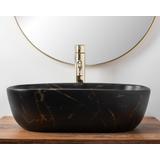 Νιπτήρας Rea Belinda Black Marble Matt Μ 46,5 x Π 33,5 x  Υ 13,5 cm
