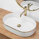 Aufsatzwaschbecken Rea Nadia white Gold edge