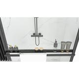 Towel rail shelf EVO BLACK for shower walls