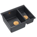 Granitspülbecken Logan 150 Black Metallic