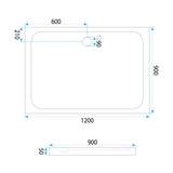 Suihkutarjotin Rea Belmond White 90x120 Chrome