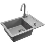 Spülbecken granit Nils Grey set 5in1