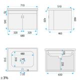 Bathroom furniture set with washbasin DB66-70 70CM