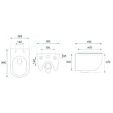 Toilet bowl Rea Carlo Mini Tornado Rimless Flat N