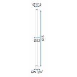 Extension for a bathtub and shower set GOLD BRUSH 60cm