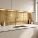 Mosaik Dekor P14014 30x30cm Gold Glass