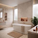 WANDEINBAU-BADEZIMMERREGAL LED 30x60 brush copper