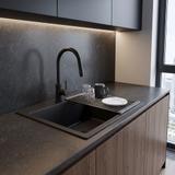 Stahlspüle mit 3-teiligem Zubehörset REA Leo 50 Black
