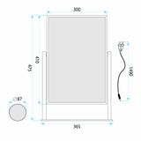 Spiegel LED LUMI Black 30x40cm