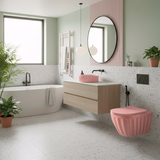 Zestaw Misa WC Duo podwieszana + Umywalka nablatowa Rea Duo Sweet Pink Matt