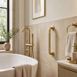 Straight bathroom grab bar Brush Gold